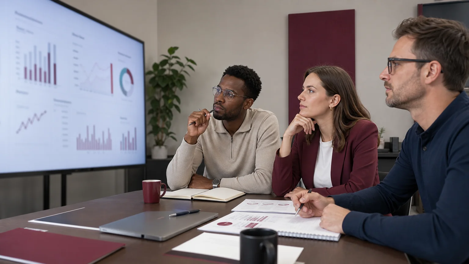 Équipe B2B analysant un tableau de bord marketing