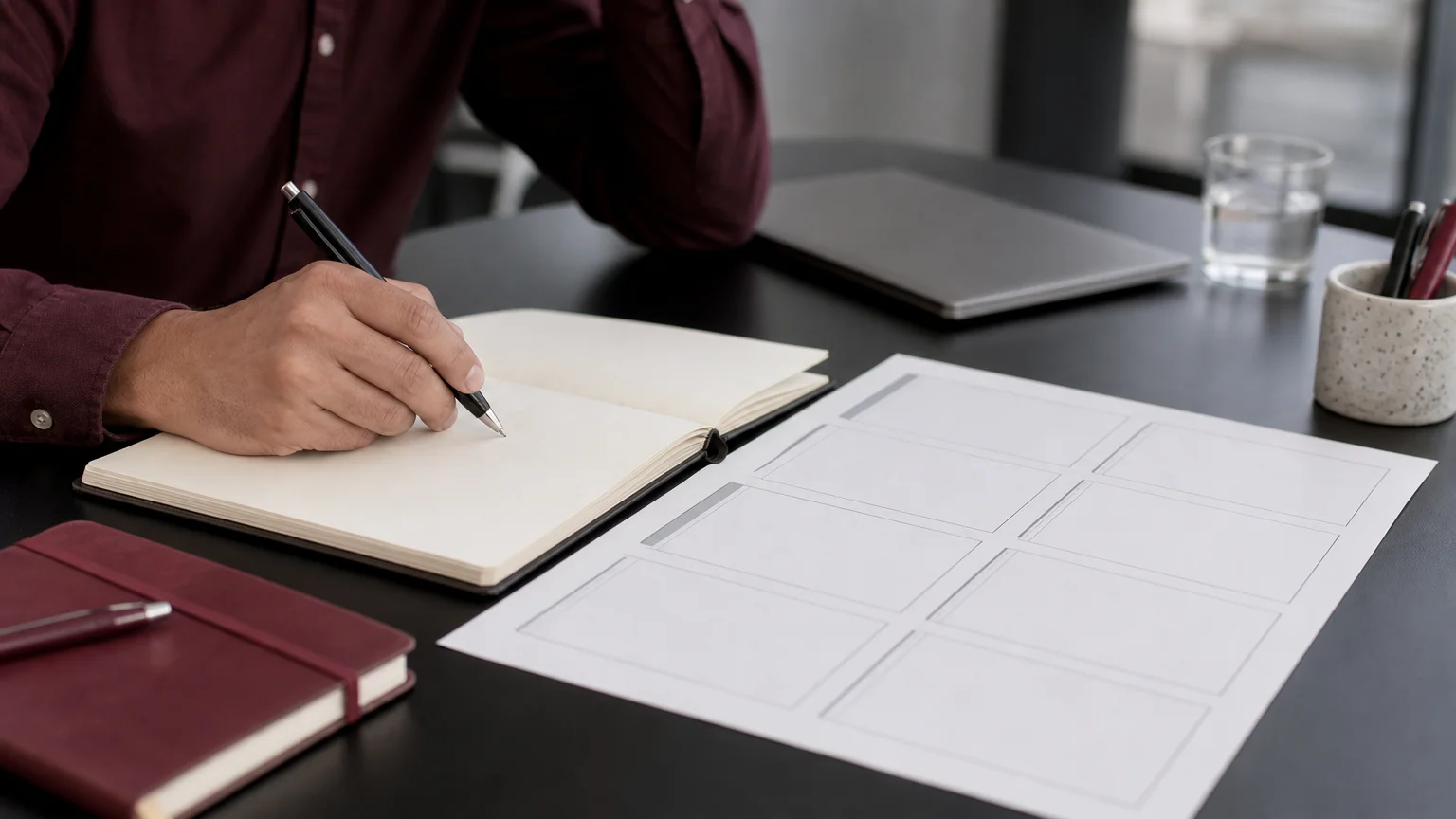 Prise de notes pour comparer des agences de marketing digital