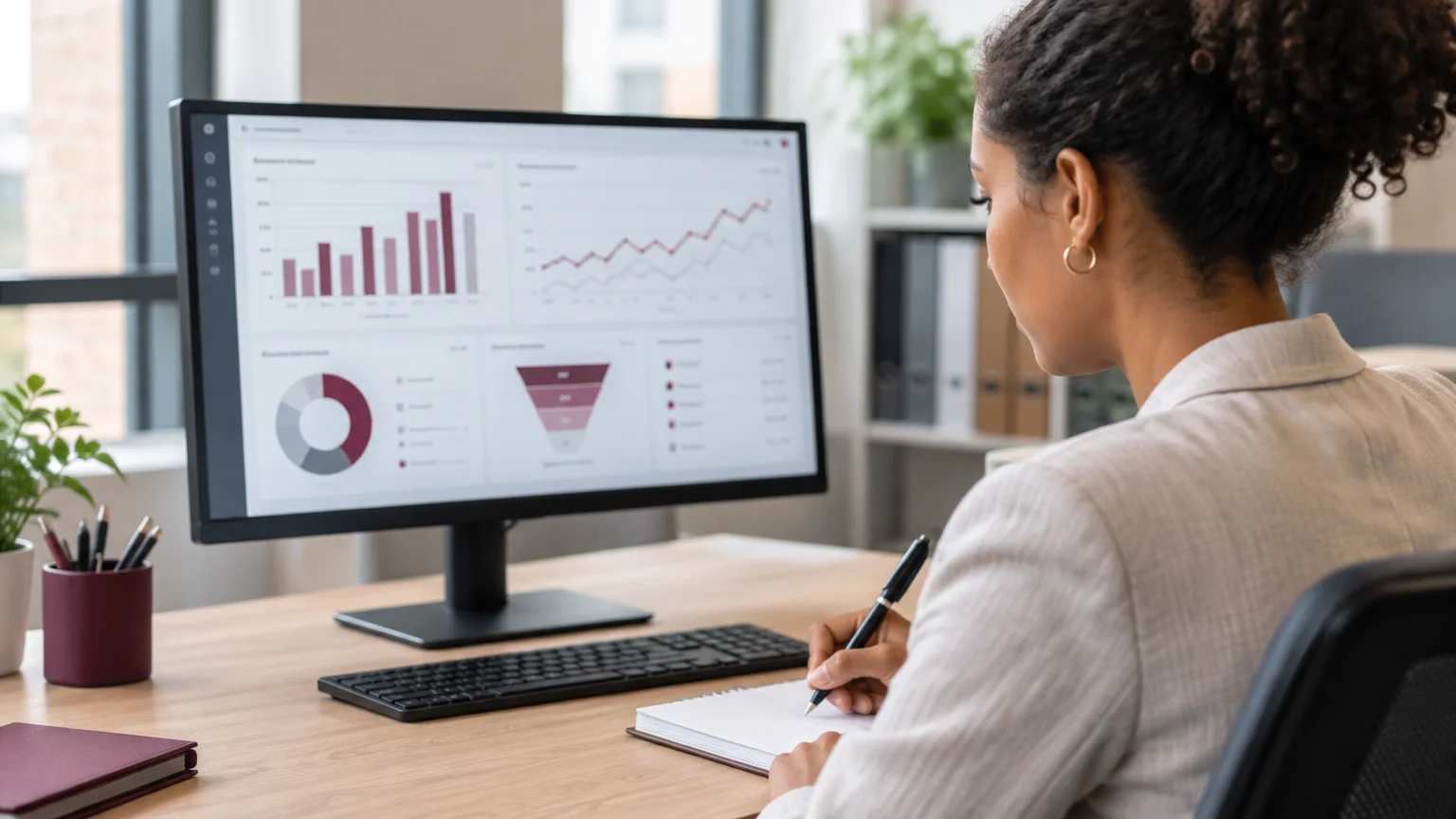 Tableau de bord de conversion consulté pendant une analyse marketing