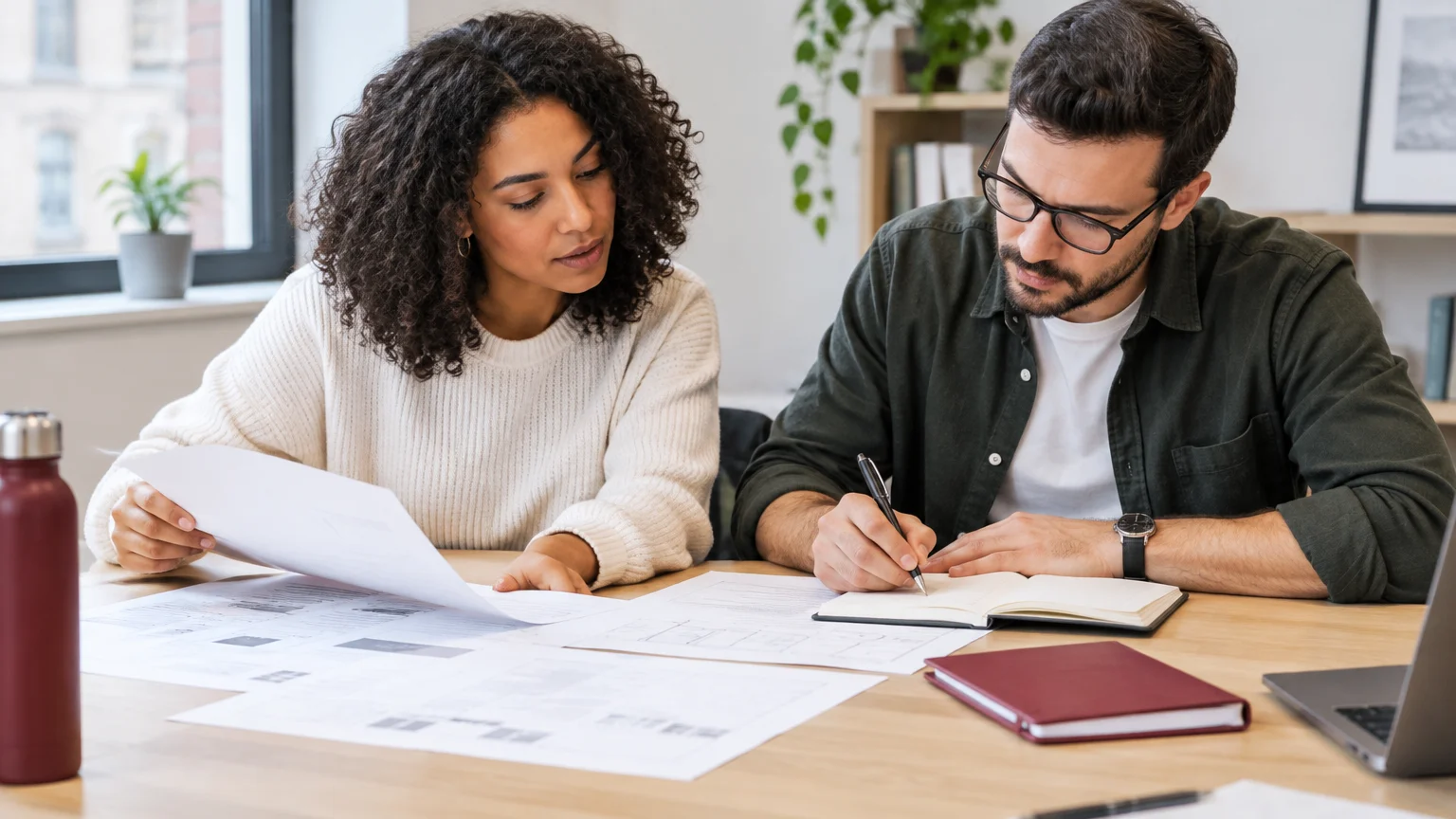 Atelier de travail où une équipe simplifie les questions d’un formulaire de prospects